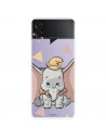 Funda para Samsung Galaxy Z Flip4 Oficial de Disney Dumbo Silueta Transparente - Dumbo