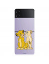 Funda para Samsung Galaxy Z Flip4 Oficial de Disney Simba y Nala Silueta - El Rey León