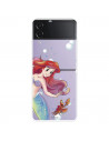 Funda para Samsung Galaxy Z Flip4 Oficial de Disney Ariel y Sebastián Burbujas - La Sirenita