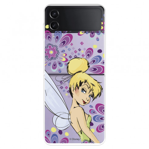 Funda para Samsung Galaxy Z Flip4 Oficial de Disney Campanilla Flores - Peter Pan