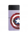 Funda para Samsung Galaxy Z Flip4 Oficial de Marvel Capitán América Escudo Transparente - Marvel