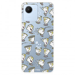 Funda para Realme C30 Oficial de Disney Chip Potts Siluetas - La Bella y la Bestia