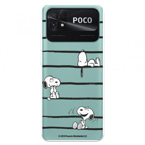 Xiaomi Pouzdro pro Poco C40 Official Peanuts Snoopy Stripes - Snoopy