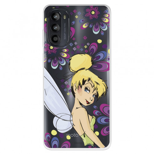 Funda para Motorola Moto G52 Oficial de Disney Campanilla Flores - Peter Pan