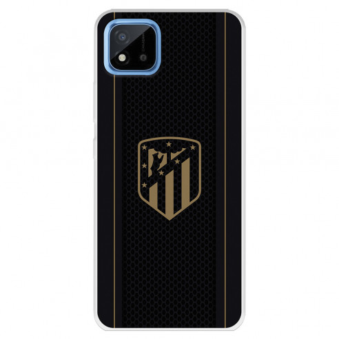 Funda para Realme Narzo 50 del Atlético de Madrid Escudo Dorado Fondo Negro  - Licencia Oficial Atlético de Madrid