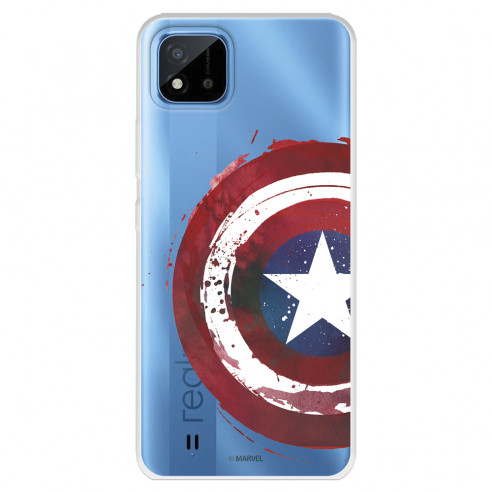 Funda para Realme Narzo 50 Oficial de Marvel Capitán América Escudo Transparente - Marvel