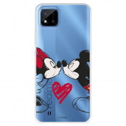 Funda para Realme Narzo 50 Oficial de Disney Mickey y Minnie Beso - Clásicos Disney