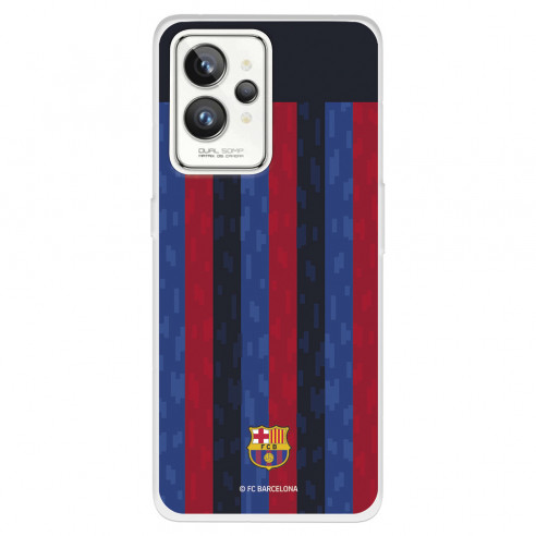 Funda para Realme GT 2 Pro del FC Barcelona Fondo Rayas Verticales  - Licencia Oficial FC Barcelona