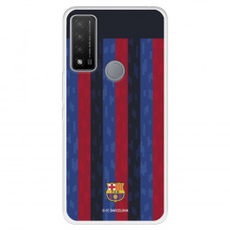 Funda para TCL 20R 5G del FC Barcelona Fondo Rayas Verticales  - Licencia Oficial FC Barcelona