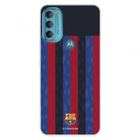 Funda para Motorola Moto G71 5G del FC Barcelona Fondo Rayas Verticales  - Licencia Oficial FC Barcelona