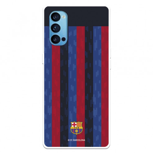 Funda para Oppo Reno4 5G del FC Barcelona Fondo Rayas Verticales  - Licencia Oficial FC Barcelona