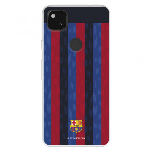 Funda para Google Pixel 4A del FC Barcelona Fondo Rayas Verticales  - Licencia Oficial FC Barcelona