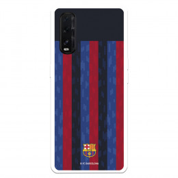 Funda para Oppo Find X2 del FC Barcelona Fondo Rayas Verticales  - Licencia Oficial FC Barcelona