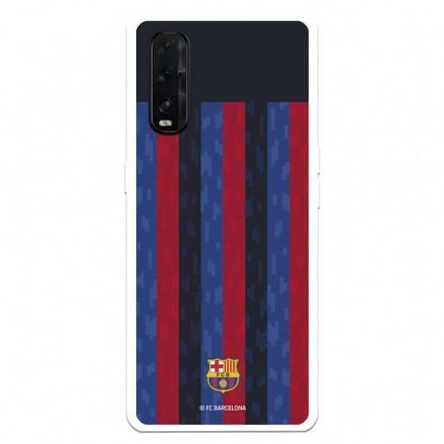 Funda para Oppo Find X2 del FC Barcelona Fondo Rayas Verticales  - Licencia Oficial FC Barcelona