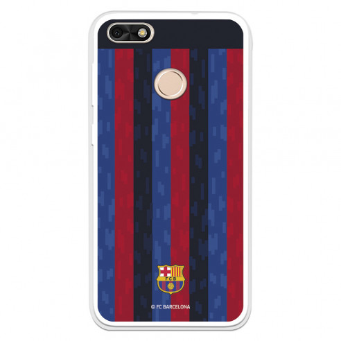 Funda para Huawei Y6 Pro 2017 del FC Barcelona Fondo Rayas Verticales  - Licencia Oficial FC Barcelona