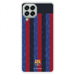 Funda para Samsung Galaxy M33 5G del FC Barcelona Fondo Rayas Verticales  - Licencia Oficial FC Barcelona