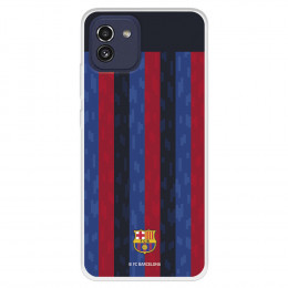 Funda para Samsung Galaxy A03 del FC Barcelona Fondo Rayas Verticales  - Licencia Oficial FC Barcelona