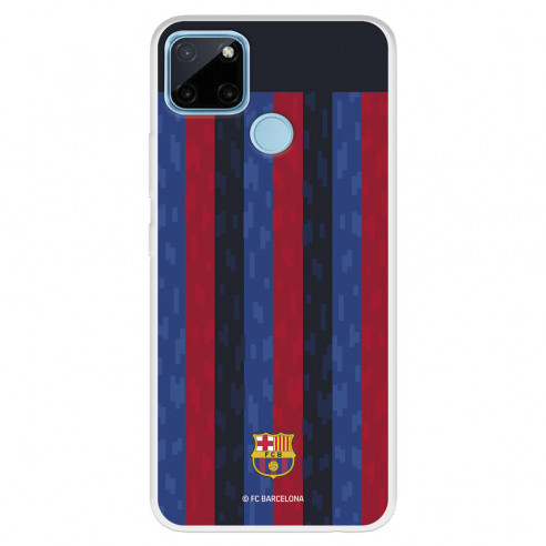 Funda para Realme C21Y del FC Barcelona Fondo Rayas Verticales  - Licencia Oficial FC Barcelona