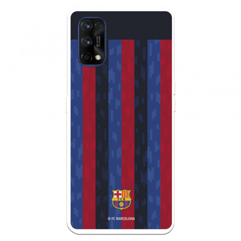 Funda para Realme 7 Pro del FC Barcelona Fondo Rayas Verticales  - Licencia Oficial FC Barcelona