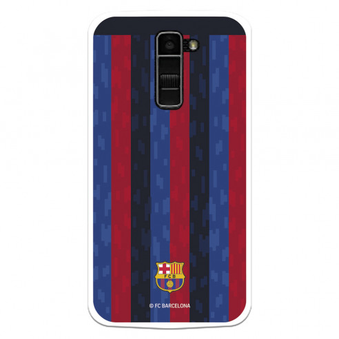 Funda para LG K10 del FC Barcelona Fondo Rayas Verticales  - Licencia Oficial FC Barcelona