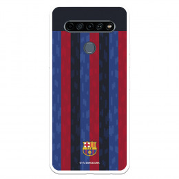 Funda para LG K61 del FC Barcelona Fondo Rayas Verticales  - Licencia Oficial FC Barcelona