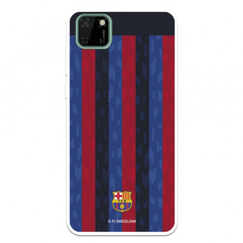 Funda para Huawei Y5p del FC Barcelona Fondo Rayas Verticales  - Licencia Oficial FC Barcelona