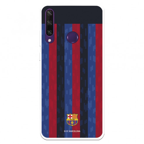 Funda para Huawei Y6p del FC Barcelona Fondo Rayas Verticales  - Licencia Oficial FC Barcelona