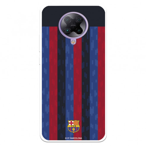 Funda para Xiaomi Redmi K30 Pro del FC Barcelona Fondo Rayas Verticales  - Licencia Oficial FC Barcelona