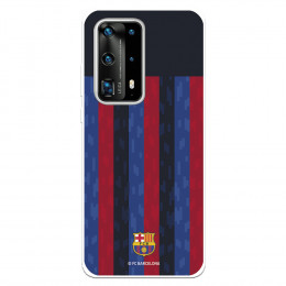 Funda para Huawei P40 Pro del FC Barcelona Fondo Rayas Verticales  - Licencia Oficial FC Barcelona