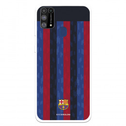 Funda para Samsung Galaxy M31 del FC Barcelona Fondo Rayas Verticales  - Licencia Oficial FC Barcelona