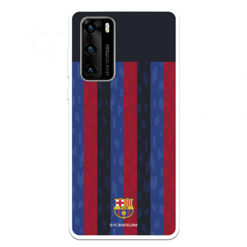 Funda para Huawei P40 del FC Barcelona Fondo Rayas Verticales  - Licencia Oficial FC Barcelona