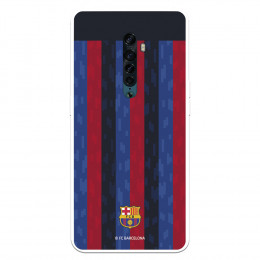 Funda para Oppo Reno2 del FC Barcelona Fondo Rayas Verticales  - Licencia Oficial FC Barcelona