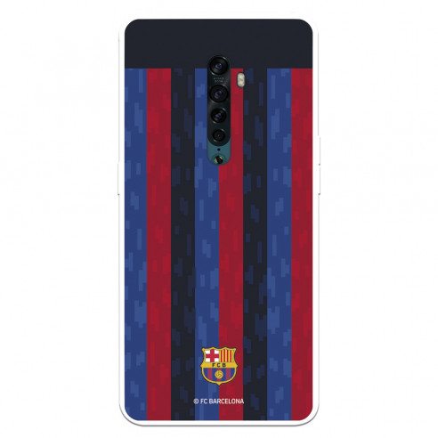 Funda para Oppo Reno2 del FC Barcelona Fondo Rayas Verticales  - Licencia Oficial FC Barcelona