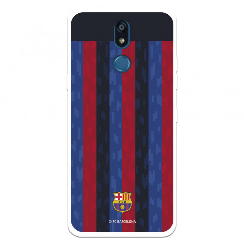 Funda para LG K40 del FC Barcelona Fondo Rayas Verticales  - Licencia Oficial FC Barcelona