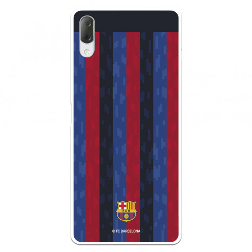 Funda para Sony Xperia L3 del FC Barcelona Fondo Rayas Verticales  - Licencia Oficial FC Barcelona