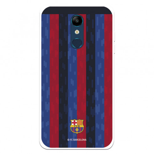 Funda para LG K11 del FC Barcelona Fondo Rayas Verticales  - Licencia Oficial FC Barcelona