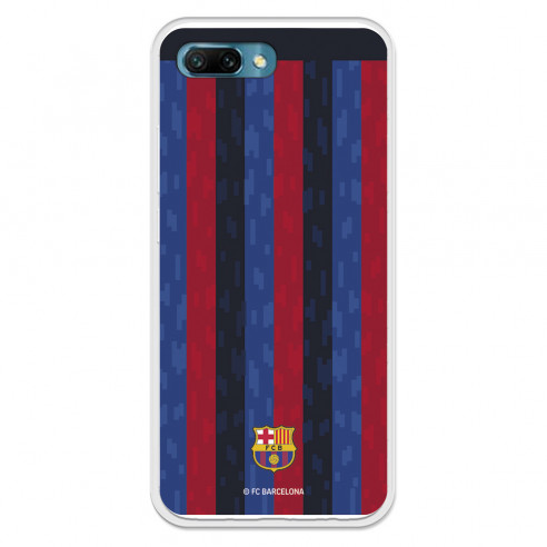 Funda para Huawei Honor 10 del FC Barcelona Fondo Rayas Verticales  - Licencia Oficial FC Barcelona