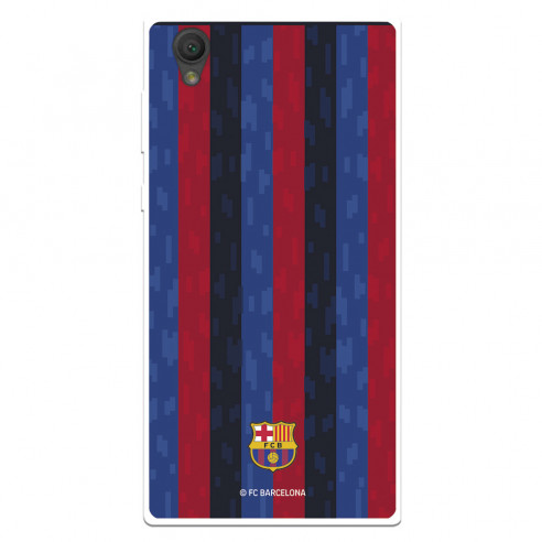 Funda para Sony Xperia L1 del FC Barcelona Fondo Rayas Verticales  - Licencia Oficial FC Barcelona