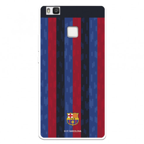 Funda para Huawei P9 Lite del FC Barcelona Fondo Rayas Verticales  - Licencia Oficial FC Barcelona