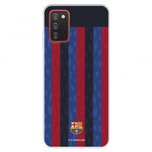 Funda para Samsung Galaxy A03s del FC Barcelona Fondo Rayas Verticales  - Licencia Oficial FC Barcelona