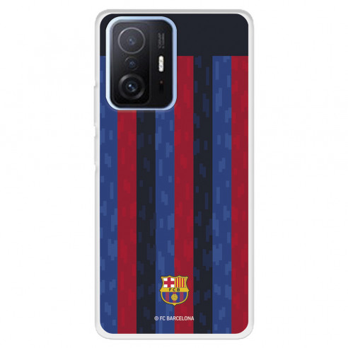 Funda para Xiaomi 11T del FC Barcelona Fondo Rayas Verticales  - Licencia Oficial FC Barcelona