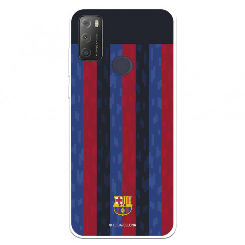 Funda para Alcatel 1S 2021 del FC Barcelona Fondo Rayas Verticales  - Licencia Oficial FC Barcelona