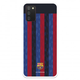 Funda para Samsung Galaxy A02s del FC Barcelona Fondo Rayas Verticales  - Licencia Oficial FC Barcelona