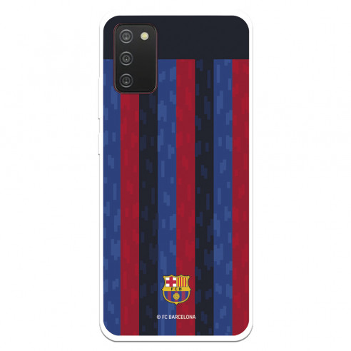 Funda para Samsung Galaxy A02s del FC Barcelona Fondo Rayas Verticales  - Licencia Oficial FC Barcelona