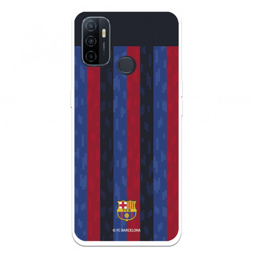 Funda para Oppo A53 del FC Barcelona Fondo Rayas Verticales  - Licencia Oficial FC Barcelona