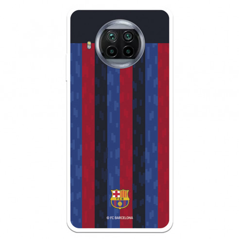 Funda para Xiaomi Mi 10T Lite del FC Barcelona Fondo Rayas Verticales  - Licencia Oficial FC Barcelona