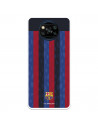 Funda para Xiaomi Poco X3 del FC Barcelona Fondo Rayas Verticales  - Licencia Oficial FC Barcelona