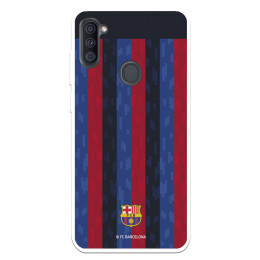 Funda para Samsung Galaxy A11 del FC Barcelona Fondo Rayas Verticales  - Licencia Oficial FC Barcelona