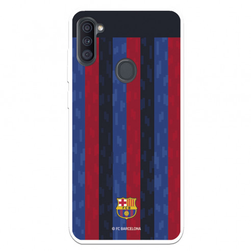 Funda para Samsung Galaxy A11 del FC Barcelona Fondo Rayas Verticales  - Licencia Oficial FC Barcelona