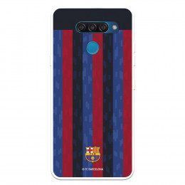 Funda para LG Q60 del FC Barcelona Fondo Rayas Verticales  - Licencia Oficial FC Barcelona